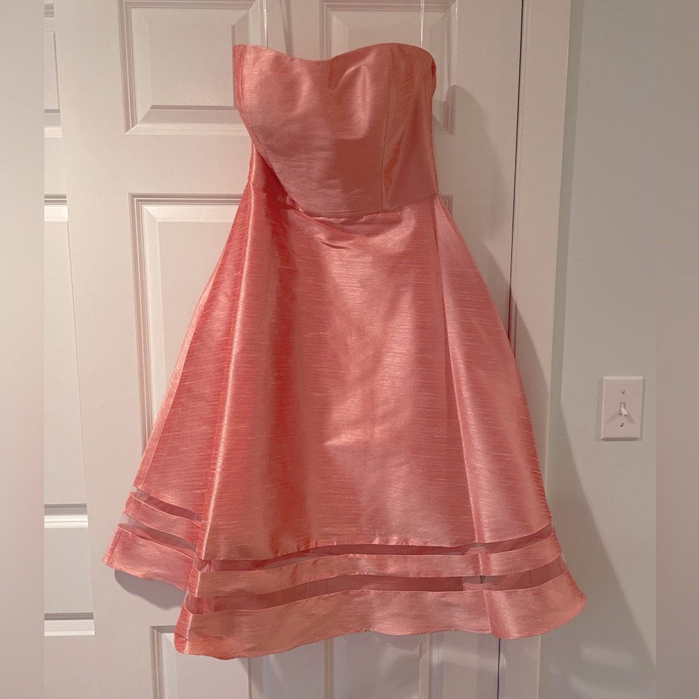 Alfred Sung Strapless Dress, Coral, Size 10